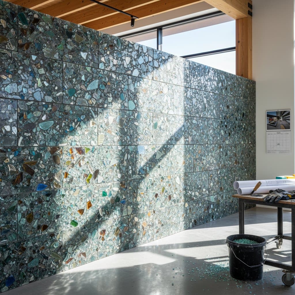 Featured image for Recycled Glass Masonry Cuts Waste While Adding Shimmer