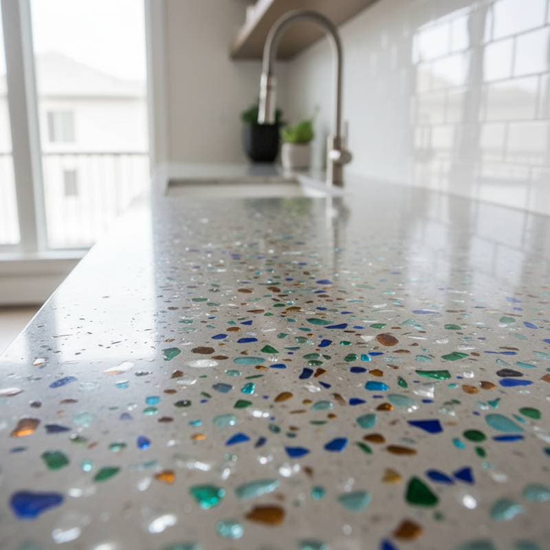 Featured image for Recycled Glass Concrete: Sustainable Surfaces with Sparkle