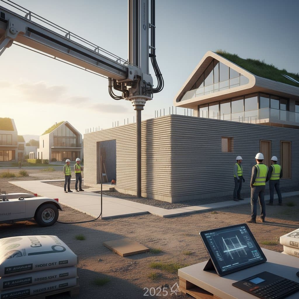 Featured image for 3D-Printed Concrete Cuts Housing Costs by Automating Build