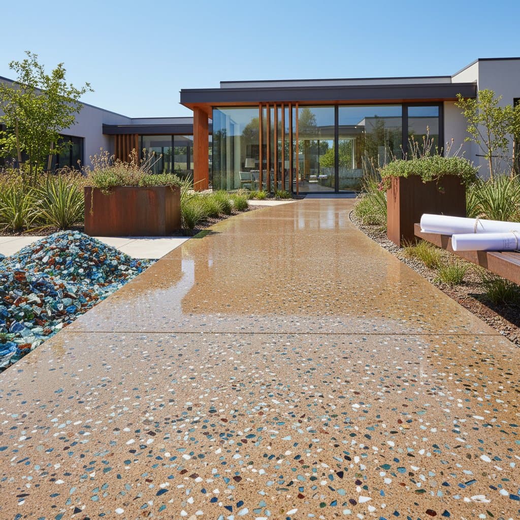 Recycled Glass Concrete Cuts Waste and Mining Impact