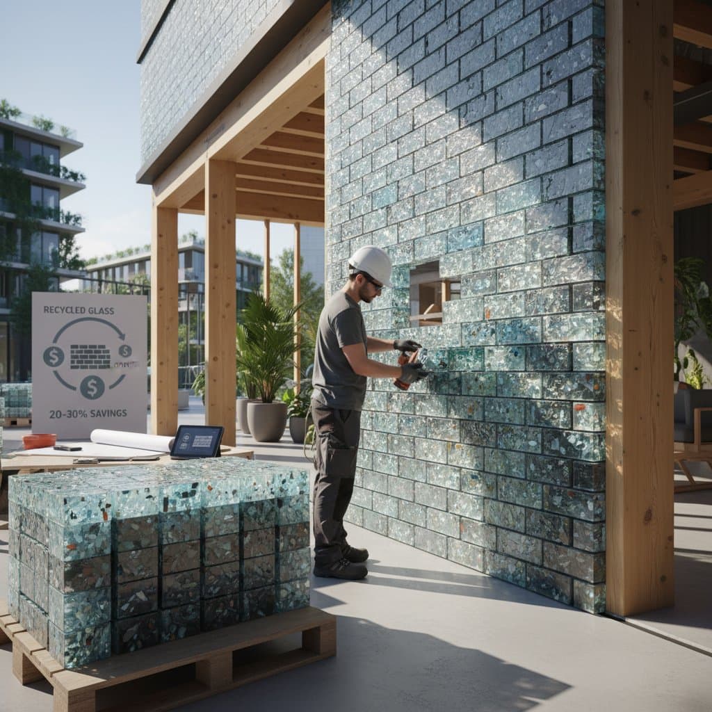 Featured image for Recycled Glass Eco-Bricks Cut Costs 20-30% Faster