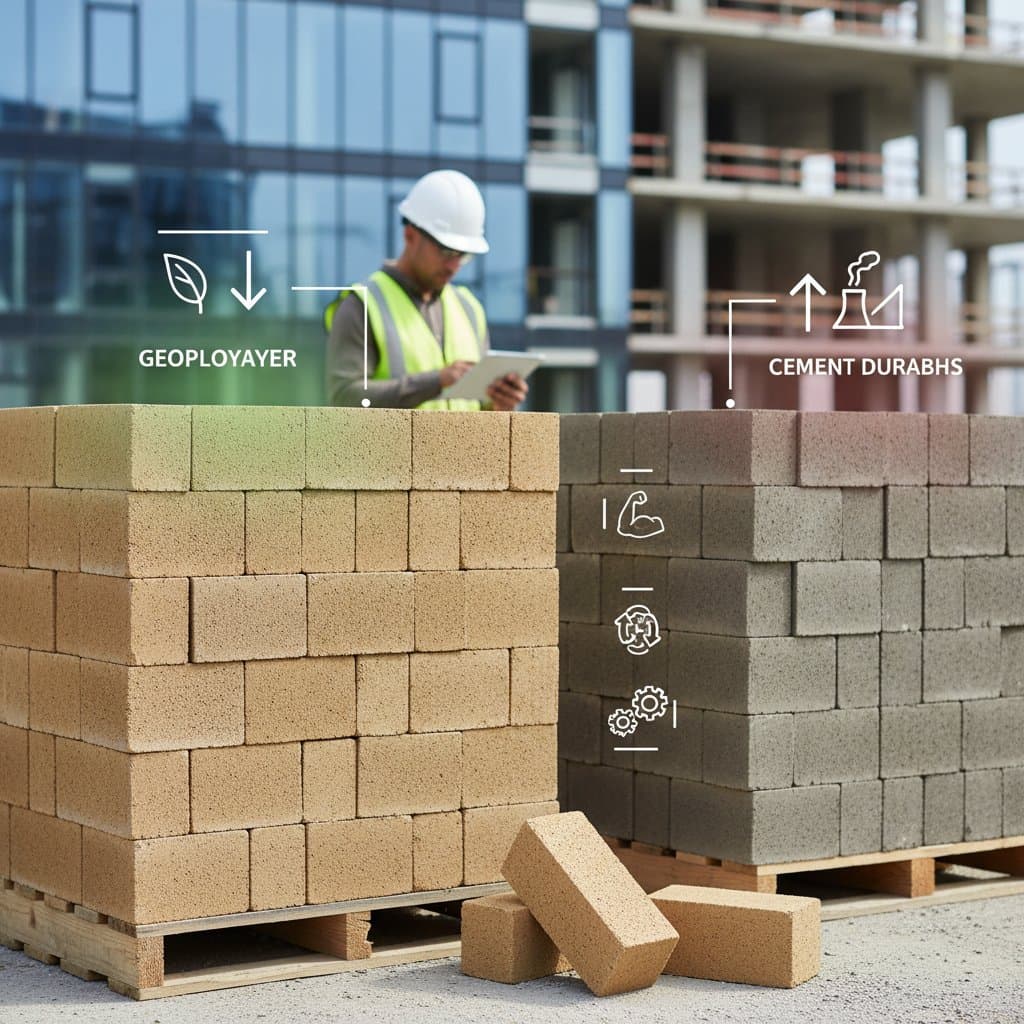 Featured image for Why Geopolymer Bricks Cut Emissions 80% vs Cement