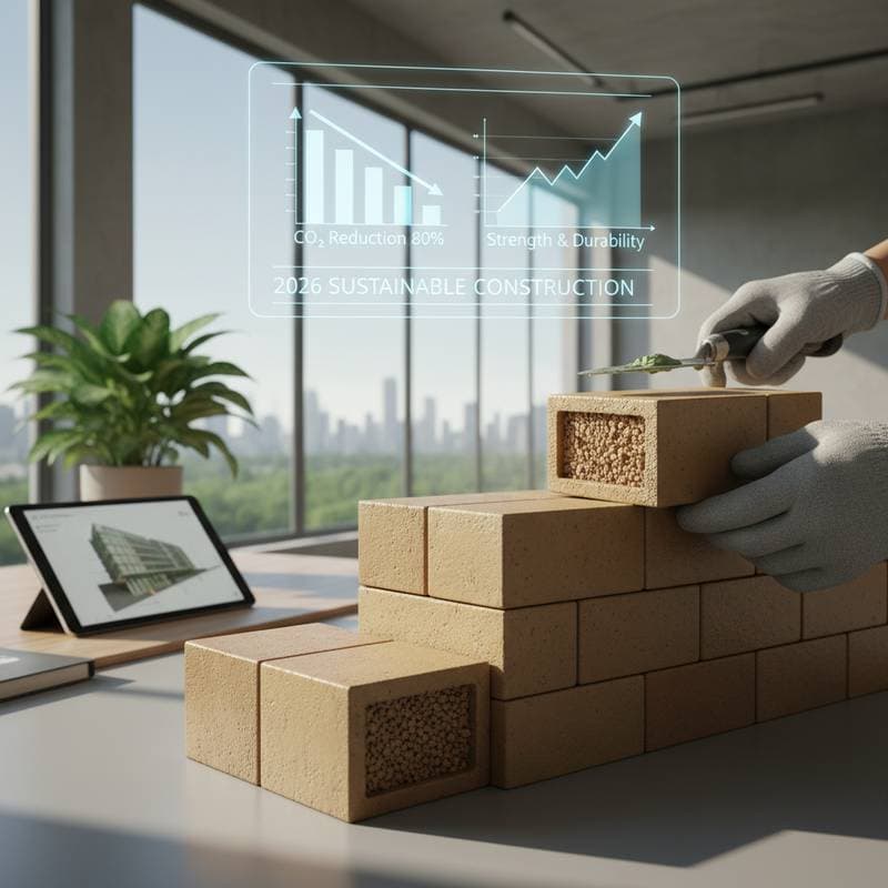 Featured image for Zero-Cement Bricks Cut CO₂ by 80% While Matching Concrete Strength