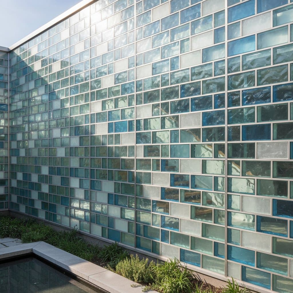 Featured image for Recycled Glass Walls: 85% Sustainable at $80-$150/Sq Ft