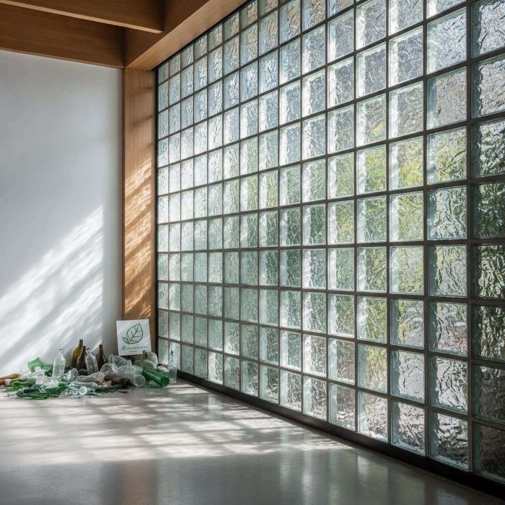 Featured image for Recycled Glass Bricks Divert 5 Pounds of Waste Per Square Foot