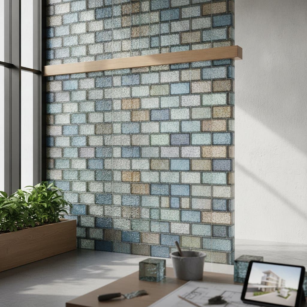 Recycled Glass Bricks Blend Structure and Design