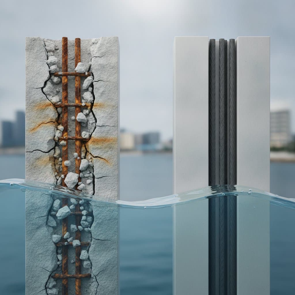 Basalt Rebar Resists Saltwater Corrosion Better Than Steel